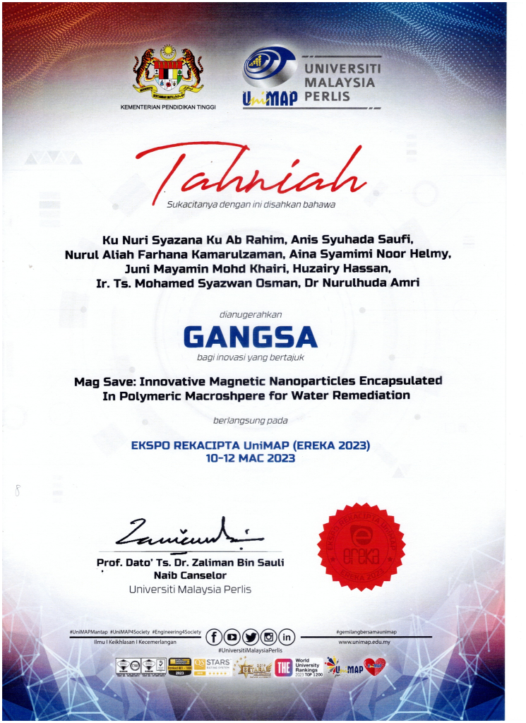 EREKA 2023 bronze certificate for Mag Save