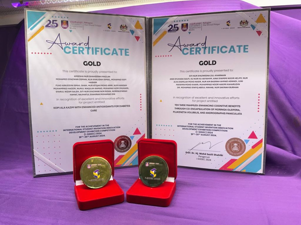 i-SIIDEC 2024: two gold award certificates with medals