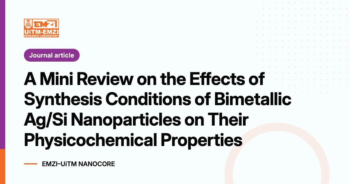 Title graphic: A Mini Review on the Effects of Synthesis Conditions of Bimetallic Ag/Si Nanoparticles on Their Physicochemical Properties