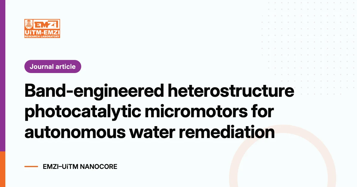 Title graphic: Band-engineered heterostructure photocatalytic micromotors for autonomous water remediation
