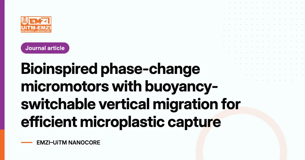 Title graphic: Bioinspired phase-change micromotors with buoyancy-switchable vertical migration for efficient microplastic capture