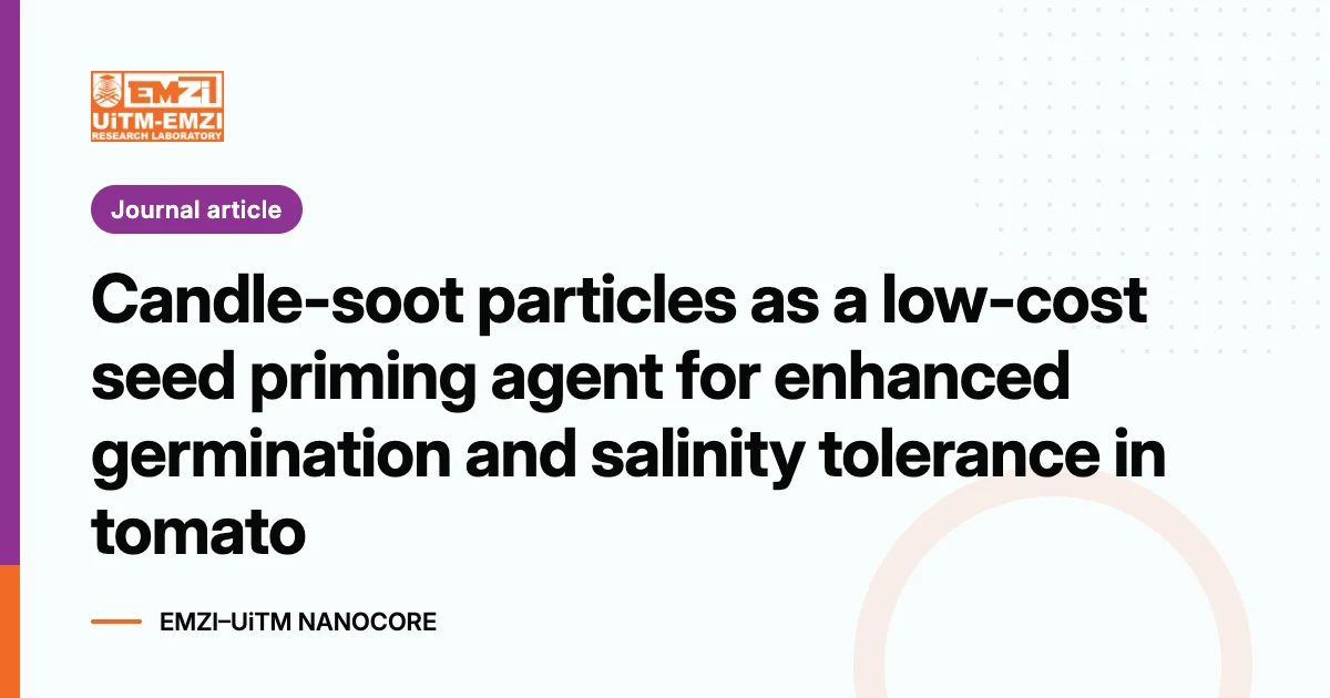 Title graphic: Candle-soot particles as a low-cost seed priming agent for enhanced germination and salinity tolerance in tomato