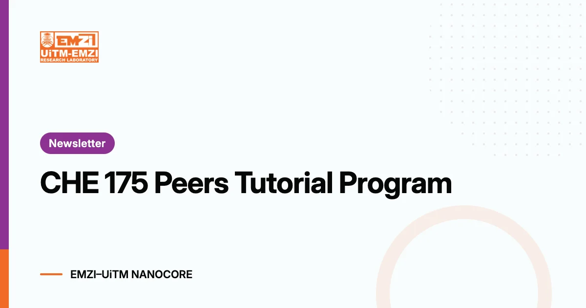 Title graphic: CHE 175 Peers Tutorial Program