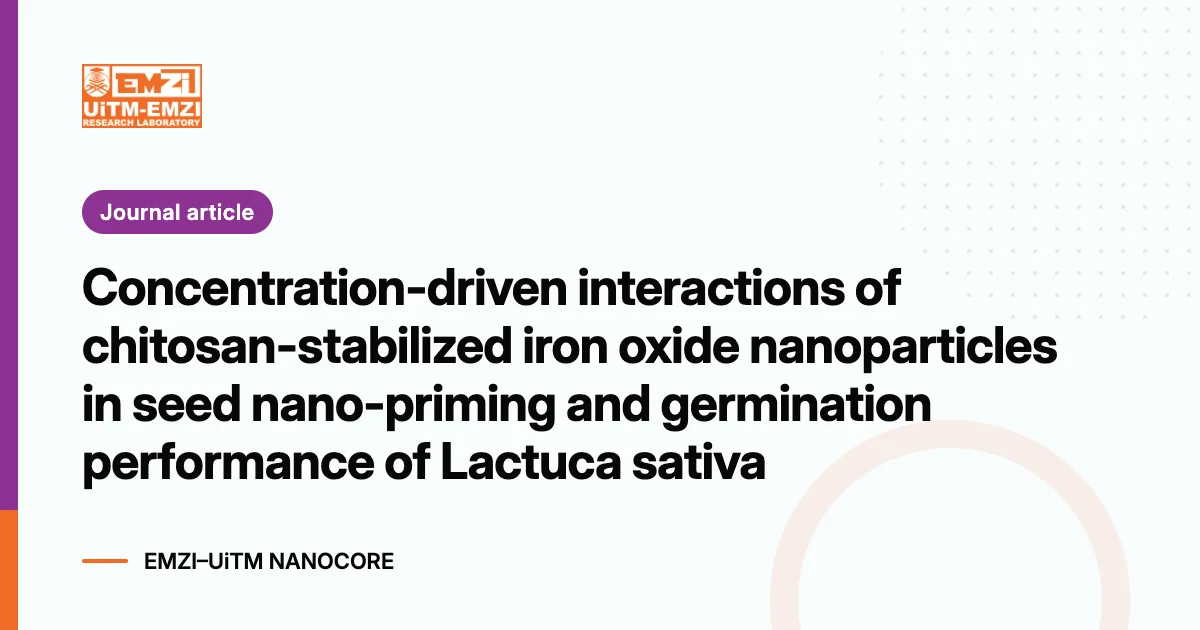 Title graphic: Concentration-driven interactions of chitosan-stabilized iron oxide nanoparticles in seed nano-priming and germination performance of Lactuca sativa