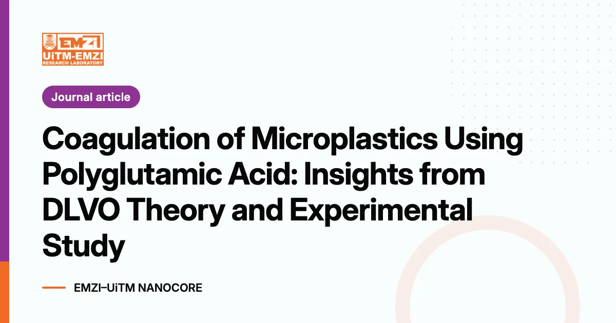 Title graphic: Coagulation of Microplastics Using Polyglutamic Acid: Insights from DLVO Theory and Experimental Study