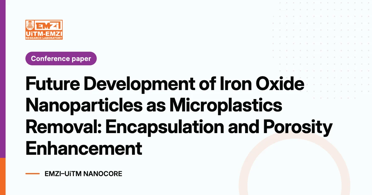 Title graphic: Future Development of Iron Oxide Nanoparticles as Microplastics Removal: Encapsulation and Porosity Enhancement
