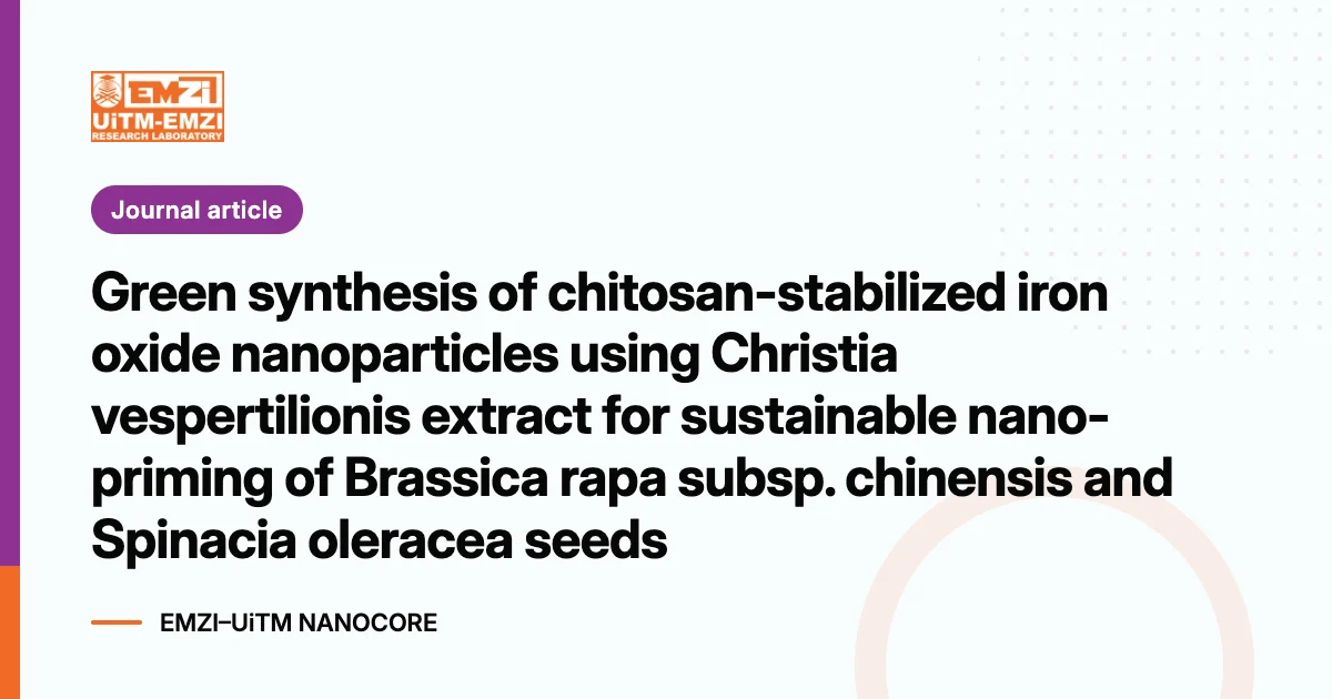Title graphic: Green synthesis of chitosan-stabilized iron oxide nanoparticles using Christia vespertilionis extract for sustainable nano-priming of Brassica rapa subsp. chinensis and Spinacia oleracea seeds