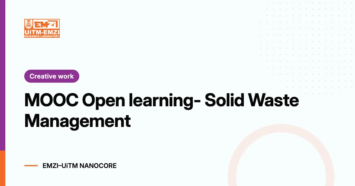 Title graphic: MOOC Open learning- Solid Waste Management