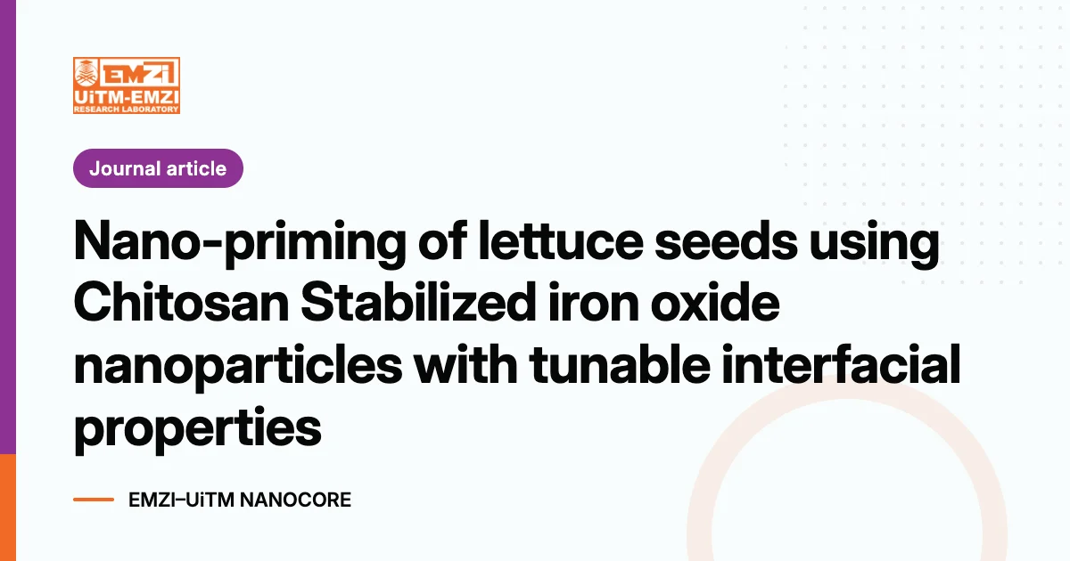 Title graphic: Nano-priming of lettuce seeds using Chitosan Stabilized iron oxide nanoparticles with tunable interfacial properties