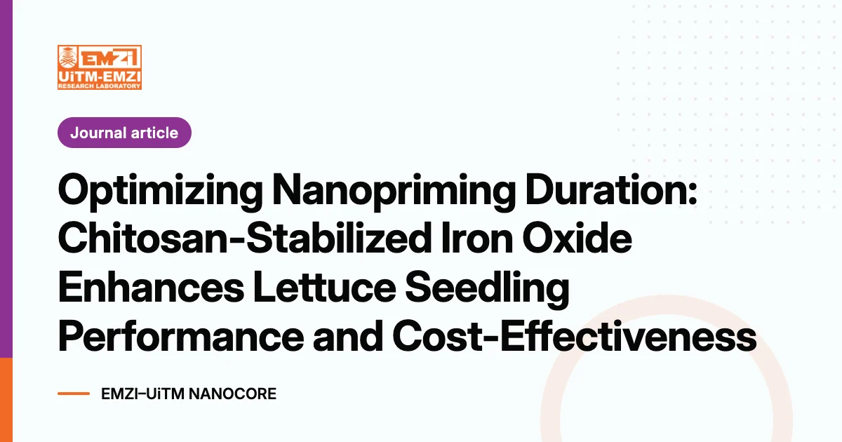 Title graphic: Optimizing Nanopriming Duration: Chitosan-Stabilized Iron Oxide Enhances Lettuce Seedling Performance and Cost-Effectiveness