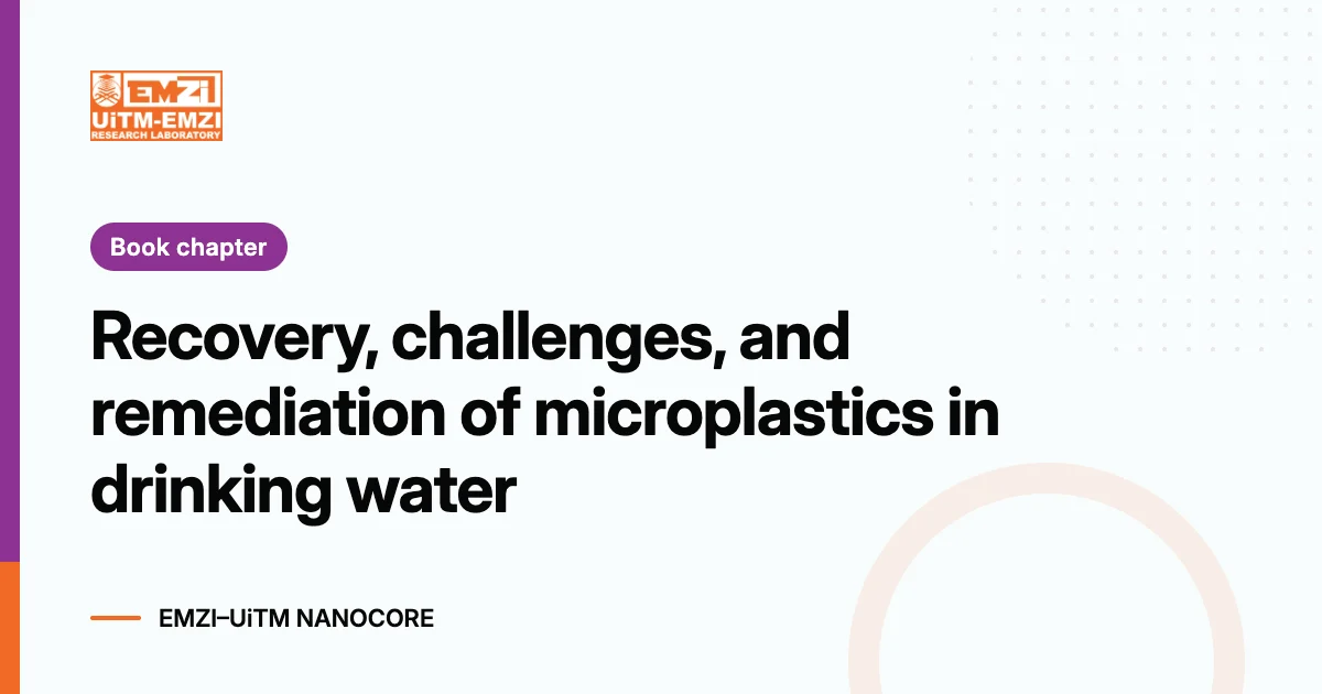 Title graphic: Recovery, challenges, and remediation of microplastics in drinking water