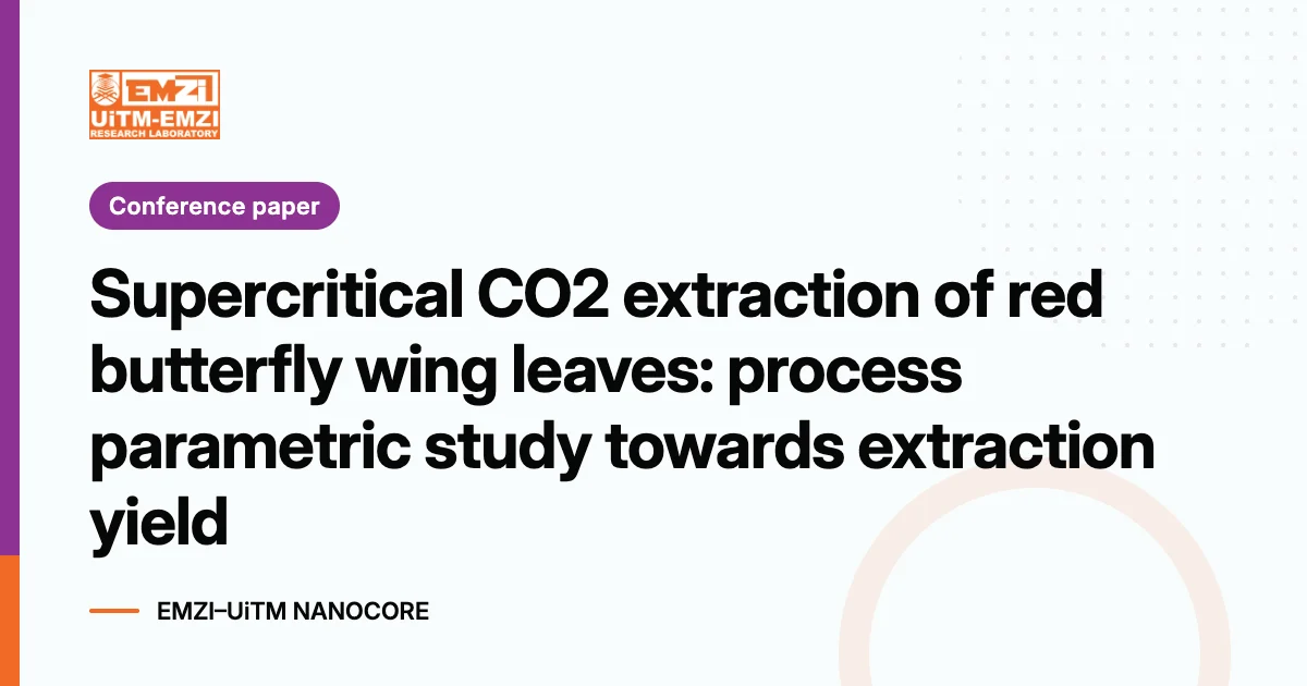 Title graphic: Supercritical CO2 extraction of red butterfly wing leaves: process parametric study towards extraction yield