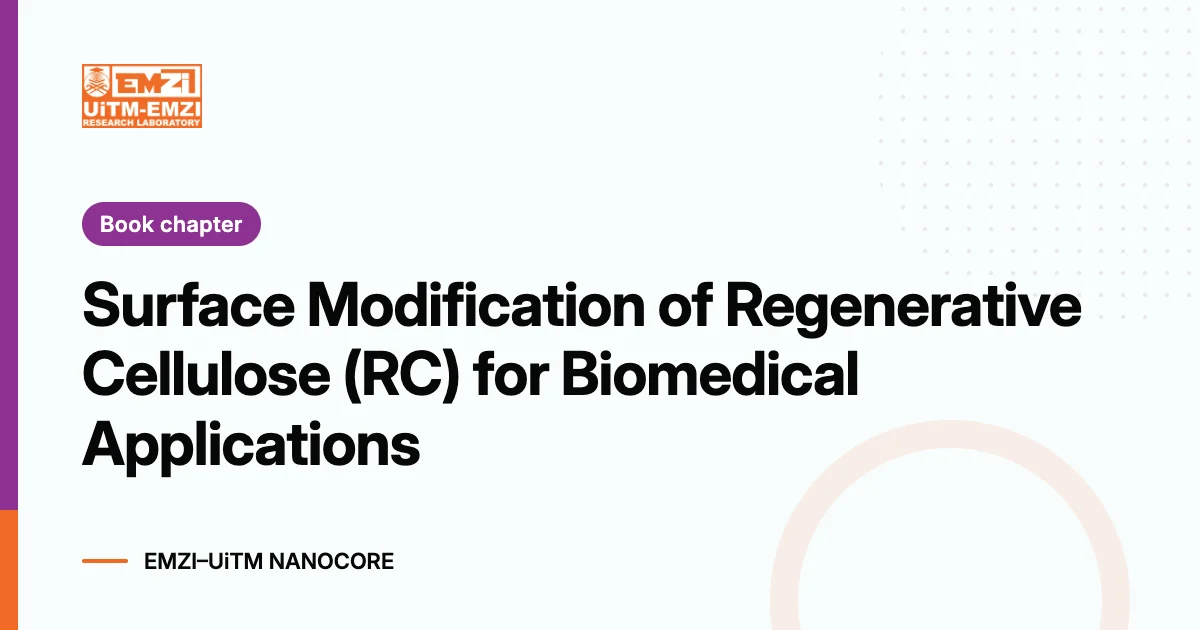 Title graphic: Surface Modification of Regenerative Cellulose (RC) for Biomedical Applications