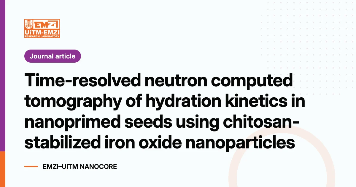Title graphic: Time-resolved neutron computed tomography of hydration kinetics in nanoprimed seeds using chitosan-stabilized iron oxide nanoparticles