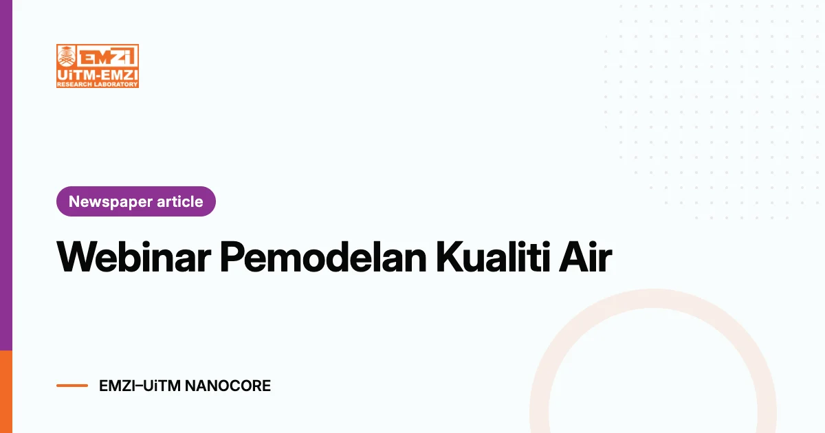 Title graphic: Webinar Pemodelan Kualiti Air